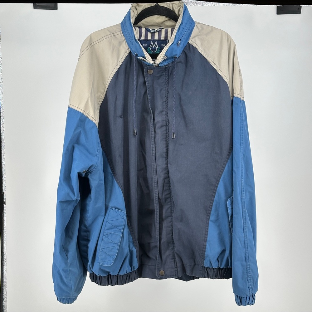 Men’s XXT Members Only Navy and Light Tan Jacket Vintage 90’s Colorblock